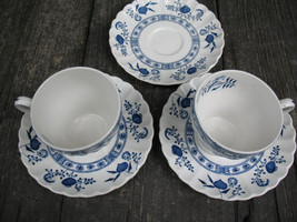 2 Woods &amp; Sons Blue Fjord Ironstone Cup  /3 J&amp;G Meakin Eng NORDIC Saucers Onion - £12.05 GBP