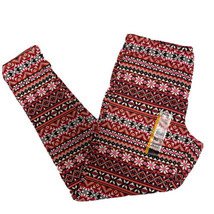 Nobo No Boundaries Juniors Red &amp; Black Snowflakes Ankle Leggings L (11-13) Nwt - £5.33 GBP