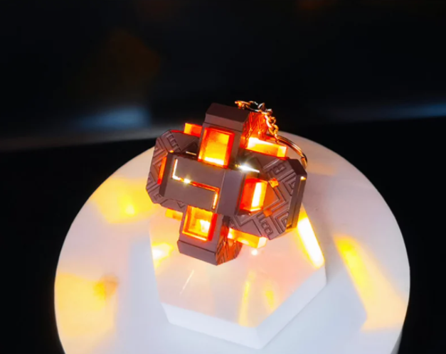 Zhongli Memory of Dust Pendant, Light up Zhongli Memory of Dust Key Chain - $39.00