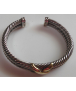 Authenticity Guarantee 
Signed David Yurman 14K 925 Cable Cuff Bracelet ... - $580.32 CAD