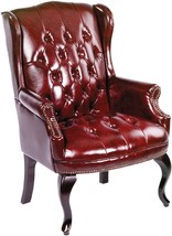 Burgundy Wingback Traditional Guest Chair From Boss Office Products. - £336.22 GBP