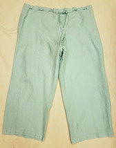 Eileen Fisher 100% Irish Linen Comfort Lightweig Pants Sz-L Light Green ... - $39.98