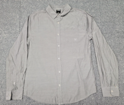 Zoo York Excelsior NYC Mens Med Grey Solid Long Sleeve Button Up Casual ... - $10.77