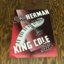 Vintage Woody Herman and the herd King Cole trio program brochure with p... - $33.81 CAD