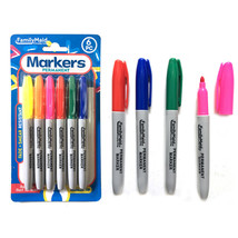 6 Pc Permanent Marker Set Fade Smear Resistant Ink Surfaces Bold Tip Ass... - £11.78 GBP