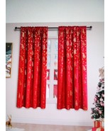 Topfinel Christmas Red Velvet Blackout Curtains 52×63in 2 Panels 228ep - £12.22 GBP