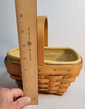 Longaberger Basket 2002 Small with Yellow Liner and Clear Protector image 4