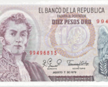Colombia 10 Pesos oro P 406f   1979 UNC  Banknote # 9 - $5.20