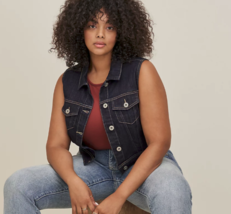 Torrid Dark Denim Cropped Vest Plus Size 4X 26 - £23.12 GBP