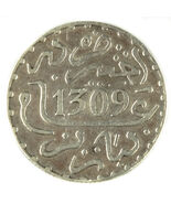 (1891) 1309 AH Morocco 1 Dirham (Extra Fine, XF) Moulay al-Hasan Paris Mint - $1,555.94 MXN