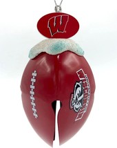 Wisconsin Badgers Ncaa Metal Football Bell Christmas Ornament - £11.21 GBP