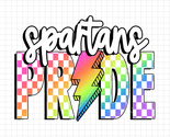 Spartans Pride PNG, Checkered Spartans PNG, Lightning Bolt PNG, Neon Mas... - $2.50