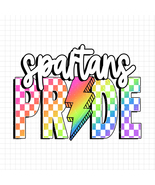 Spartans Pride PNG, Checkered Spartans PNG, Lightning Bolt PNG, Neon Mas... - $45.66 MXN