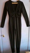 Naked Wardrobe Women&#39;s Deep V-Neck Jumpsuit Black Size L NWoT Stretch Catsuit  - £22.81 GBP