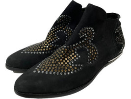 Schutz Womens Studded Ankle Boots Black Nubuck Leather Booties Sz 6 West... - $24.70