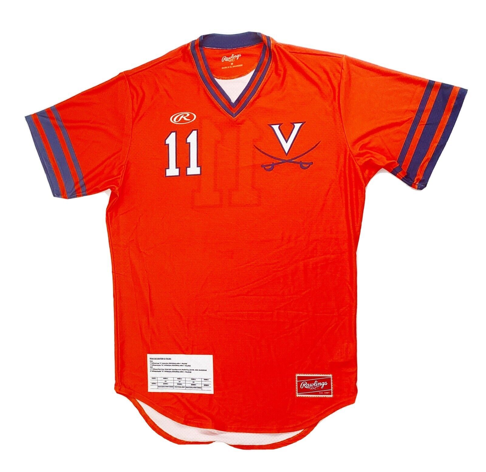 Primary image for Rawlings Virginia Short Sleeve Baseball Practice Jersey Mesh Men's Medium Orange