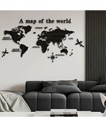 Modern 3D Black World Map Wall Art – Decor for Living Room, Office, or B... - $468.36 MXN