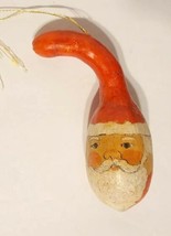 Vintage Santa Hand Painted 4&quot; Gourd Christmas Ornament Decoration EUC! - $14.99