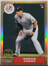  Aaron Judge Rookie Refractor &quot;1987 Topps&quot; Retro 2017 Topps Chrome #87T-8 Roy! - £109.94 GBP
