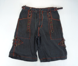 Tripp NYC Cargo Pants Zip Shorts XL Black Goth Punk Chains Convertible V... - $75.95