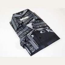 Men Sports Shirt by DE-NIKO Long Sleeves Fashion Print Soft Modal DNK6902 Black image 9
