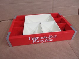 Vintage Coke Adds Life To Party Fun Divided Snack Drink Serving Tray - £64.72 GBP