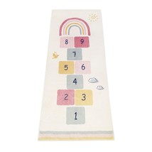Rainbow Sky Hopscotch Game Rugs,Kids Play Area Rugs Soft Floor Carpet For Bedroo - £56.94 GBP