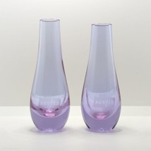 Caithness Neodymium Glass Vases, Etched Pair, Alexandrite Colour Changin... - $40.69
