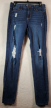 Hollister Jeans Womens Size 29 Blue Denim Cotton Skinny Leg High Rise Distressed - £12.69 GBP