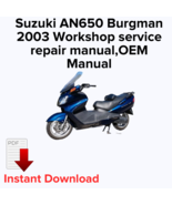 Suzuki AN650 Burgman 2003 Workshop service repair manual,OEM Manual,Fact... - $14.99