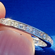 Earth mined Diamond Wedding Band Antique Platinum Eternity Anniversary Ring 6.5 - $3,748.38 CAD