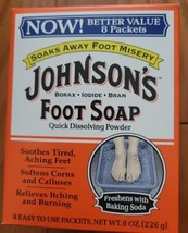 Johnson&#39;s Foot Soap Powder Soak 8 Packets for Aching Feet Discontinued NEW - $72.55