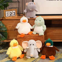 Hot Sale 28cm Fat Doll Stuffed Animals Cartoon Soft Duck Elephant Hippo Dinosaur - £4.54 GBP+