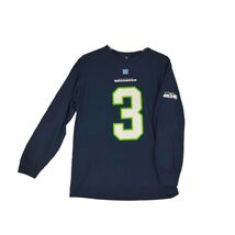 NFL Team Apparel SEATTLE SEAHAWKS Men's M Russell Wilson #3 Long Sleeve ... - $12.96