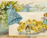 U/S Clapsaddle Little Girl W/Chicks, Forget-Me-Nots Antique Easter Postcard - $13.00