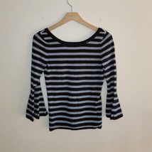WHBM | Black &amp; White Striped Bell Sleeve Sweater, size XS - £20.32 GBP