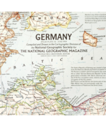 1959 Germany Map National Geographic Vintage Europe Denmark 24.75 x 19&quot; ... - $41.60 CAD