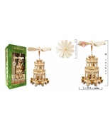 NEW Christmas Carousel Pyramid 18 Inches - Wood Nativity Scene windmill - $142.99