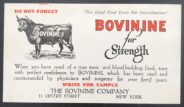 VTG Bovinine For Strength Advertising Ink Blotter Tonic for Convalescence - $15.79