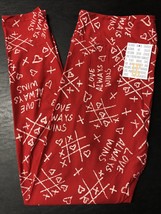 NEW LuLaRoe Tall Curvy (12-18) Red with Tic Tac Toe Hearts Valentine Leg... - £17.40 GBP