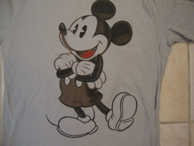 Walt Disney World Disneyland Store Mickey Mouse classic graphic Gray T Shirt XL - £10.95 GBP
