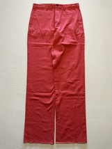 NEW J. Peterman SZ 36 Coral Heavy Cotton Twill Flat Front Tapered Trousers - $79.99