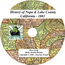 1881 History of Napa and Lake County California CA - £4.70 GBP