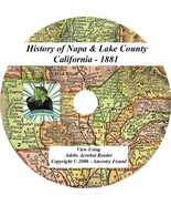 1881 History of Napa and Lake County California CA - £4.69 GBP