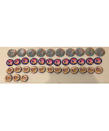 Large 37 Volunteers Pins /  Buttons Touching Lives Lifting Spirits Magic - $39.20