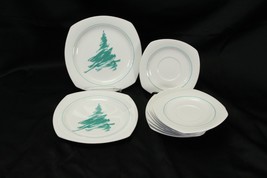 Nikko Evergreen Saucers and Salad Plates Christmas Lot of 10 Xmas - £29.31 GBP