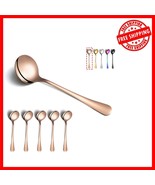 Mirror Finish Rose Gold 6-Piece Stainless Steel Spoon Set - Dishwasher Safe - €15,08 EUR