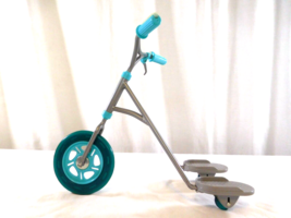 American Girl Sporty Scooter Retired 18&quot; Doll Bike Silver Aqua Blue 2009 - $18.81
