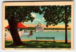 New Wilson Line Steamer Boat Ship Postcard Vernon Virginia Linen Vintage - £14.76 GBP