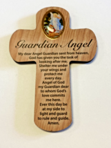 Guardian Angel Small 3&quot; Wood Pocket Cross, New From Japan, #Gftshp - £3.10 GBP